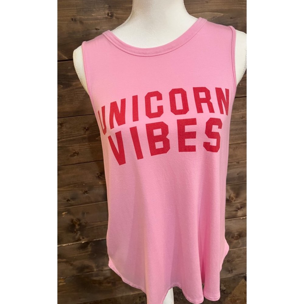 Women’s Hippie Chic Pink Unicorn Vibes‎ Sleeveless Shirt